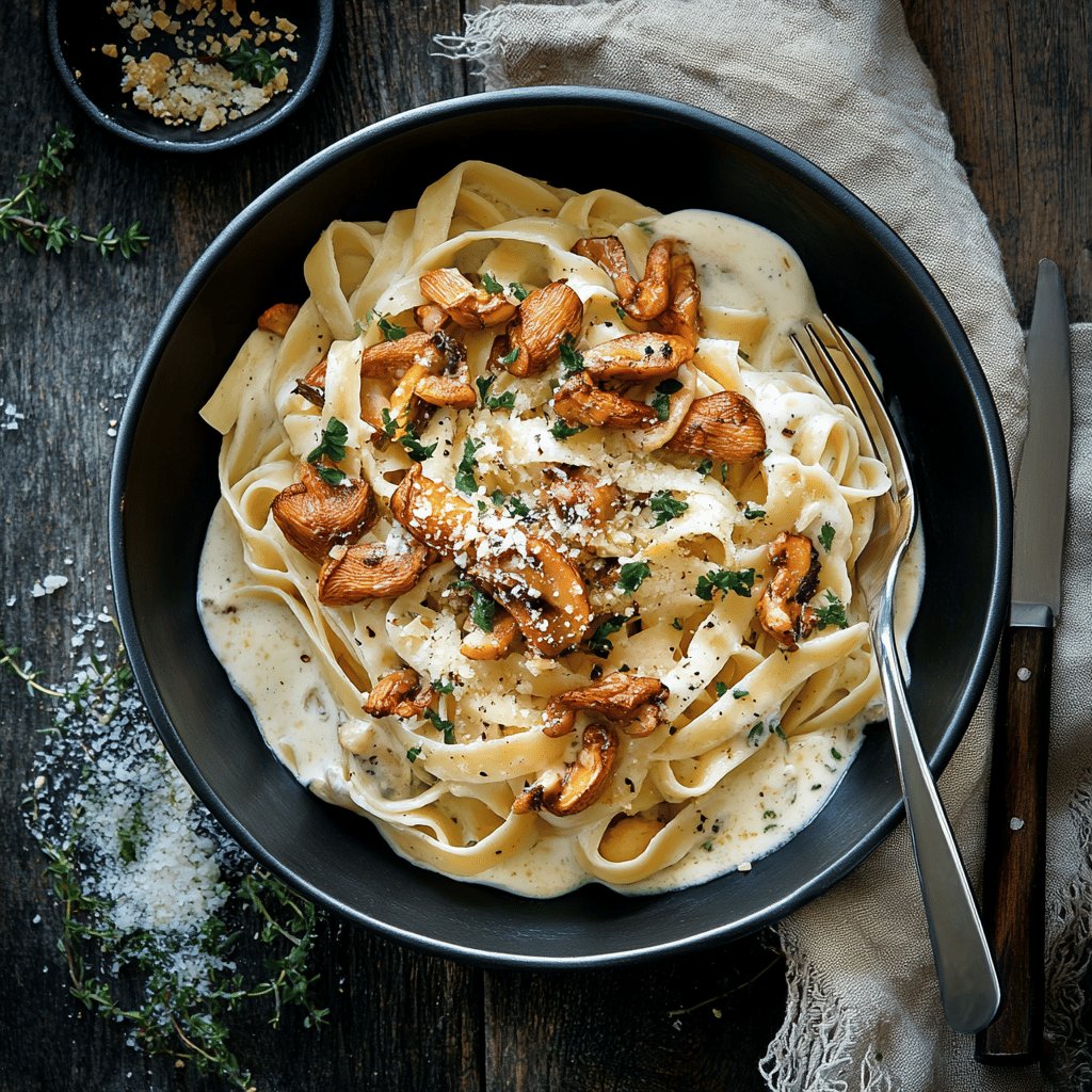 Tagliatelle mit Pilz-Sahnesauce