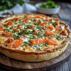 Lachs-Quiche mit Gemüse