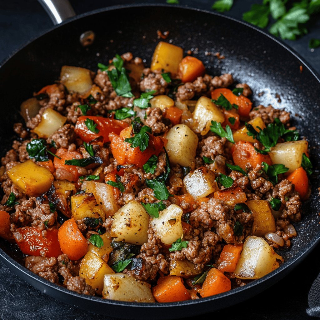 Herzhafte Hackfleisch-Gemüse-Pfanne