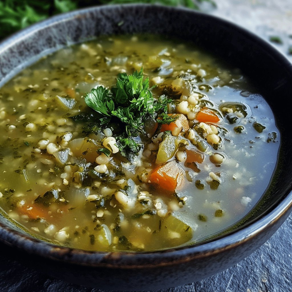 Herzhafte Grünkernsuppe