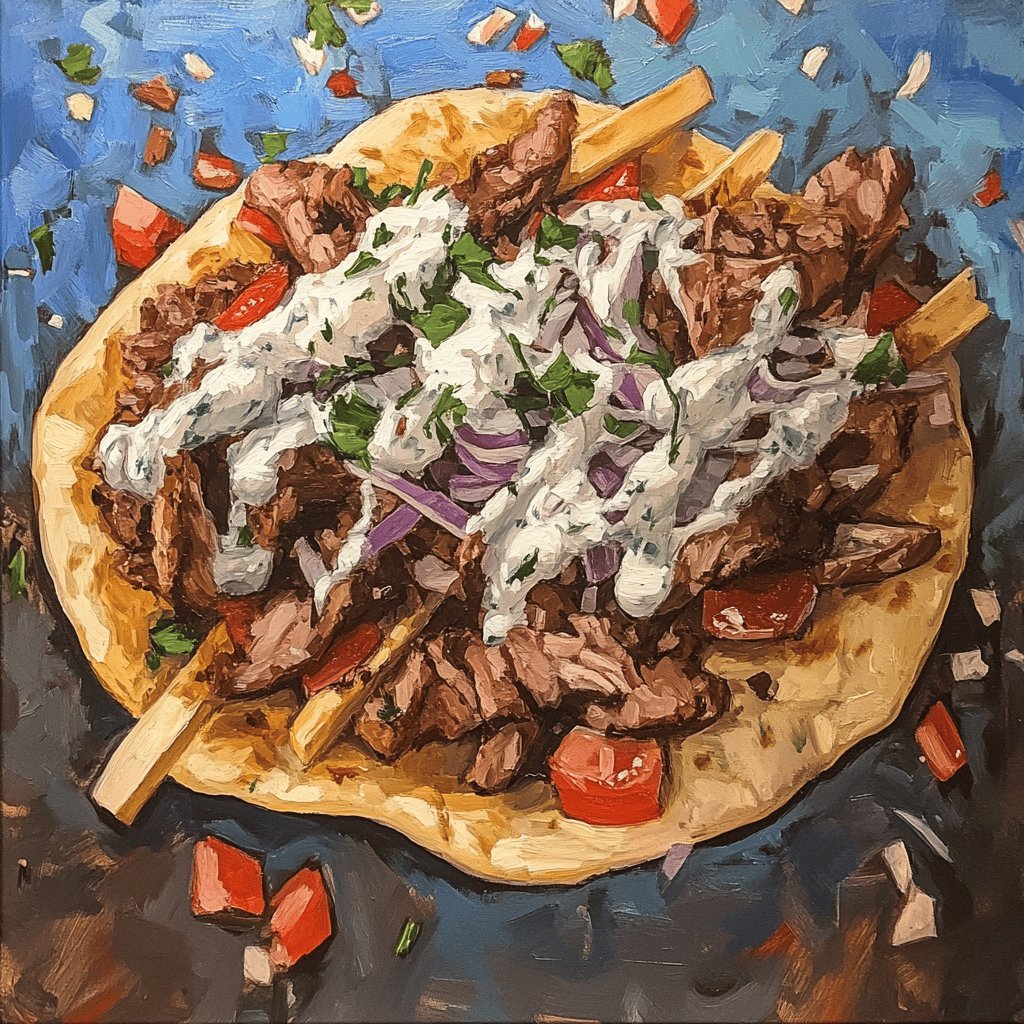 Gyros mit cremiger Metaxasauce