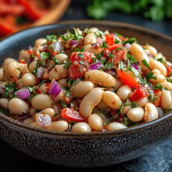 Traditioneller türkischer Bohnensalat