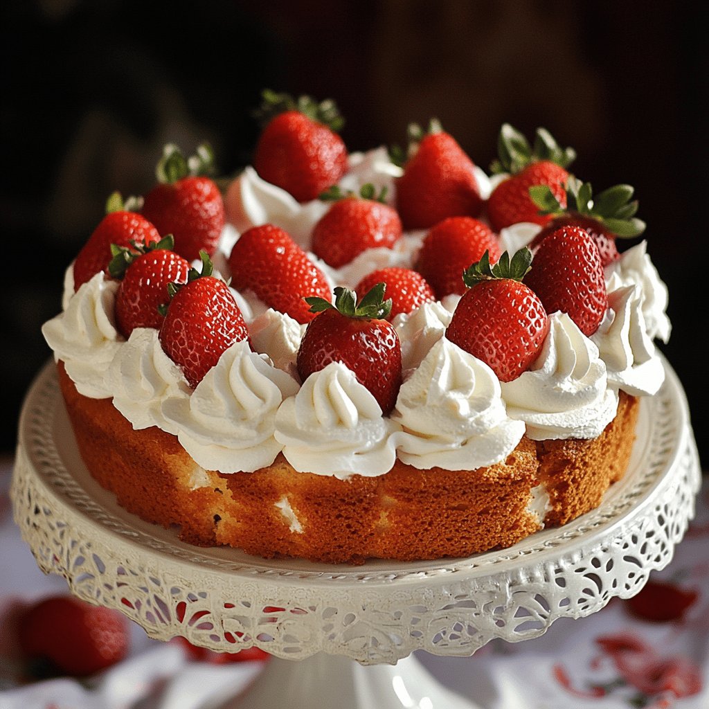 Erdbeerkuchen mit Quark und Sahne