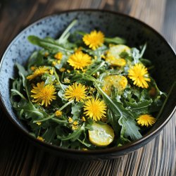 Frischer Löwenzahnsalat