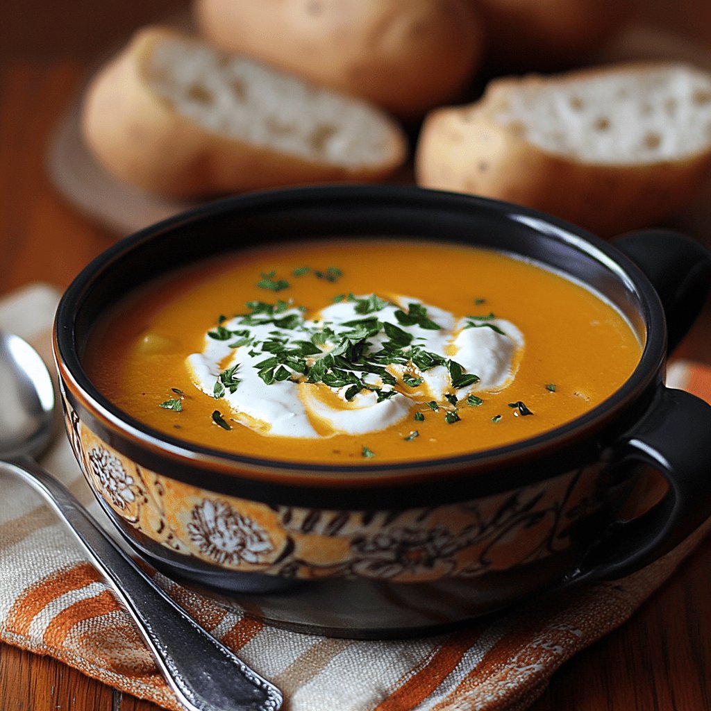 Herbstliche Kürbis-Kartoffel-Suppe