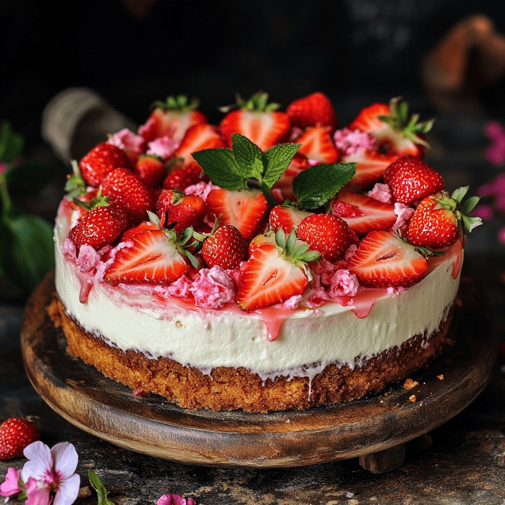 Einfacher Erdbeerkuchen