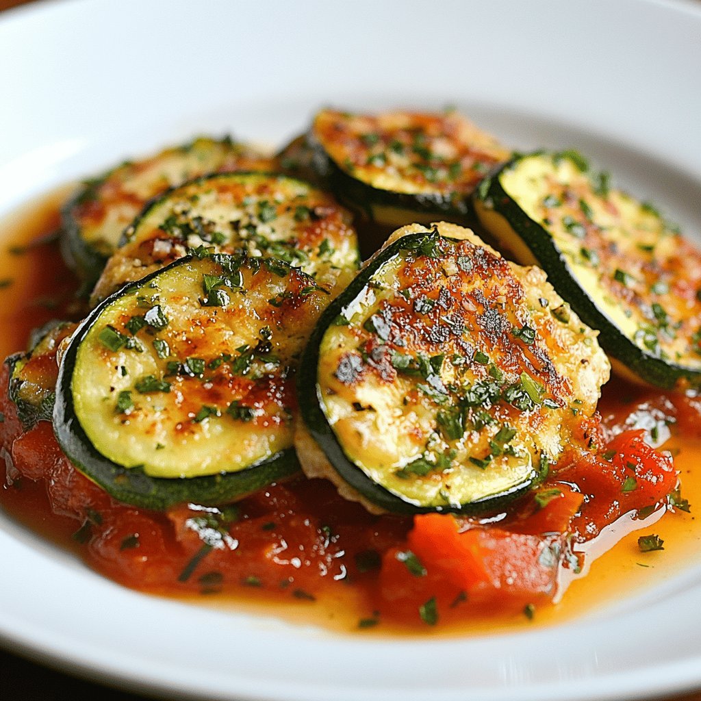 Zucchini-Piccata mit Tomatenkompott