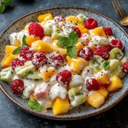 Obstsalat mit cremigem Dressing