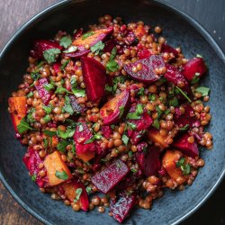 Rote Linsen-Salat mit Roter Bete