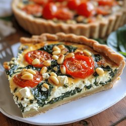 Spinat-Feta-Quiche mit Tomaten