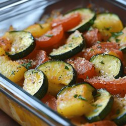 Einfacher Zucchini-Tomaten-Auflauf