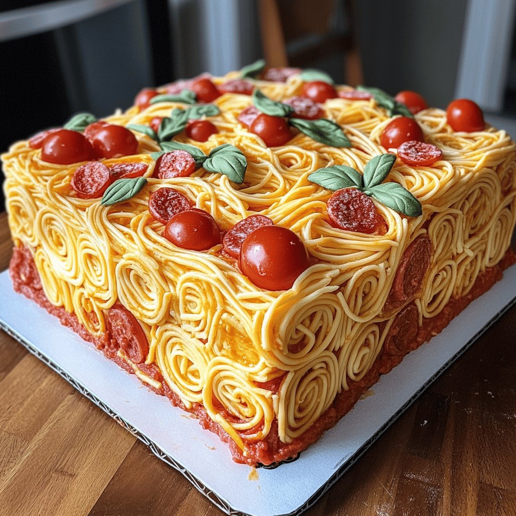 Spaghettieis-Blechkuchen