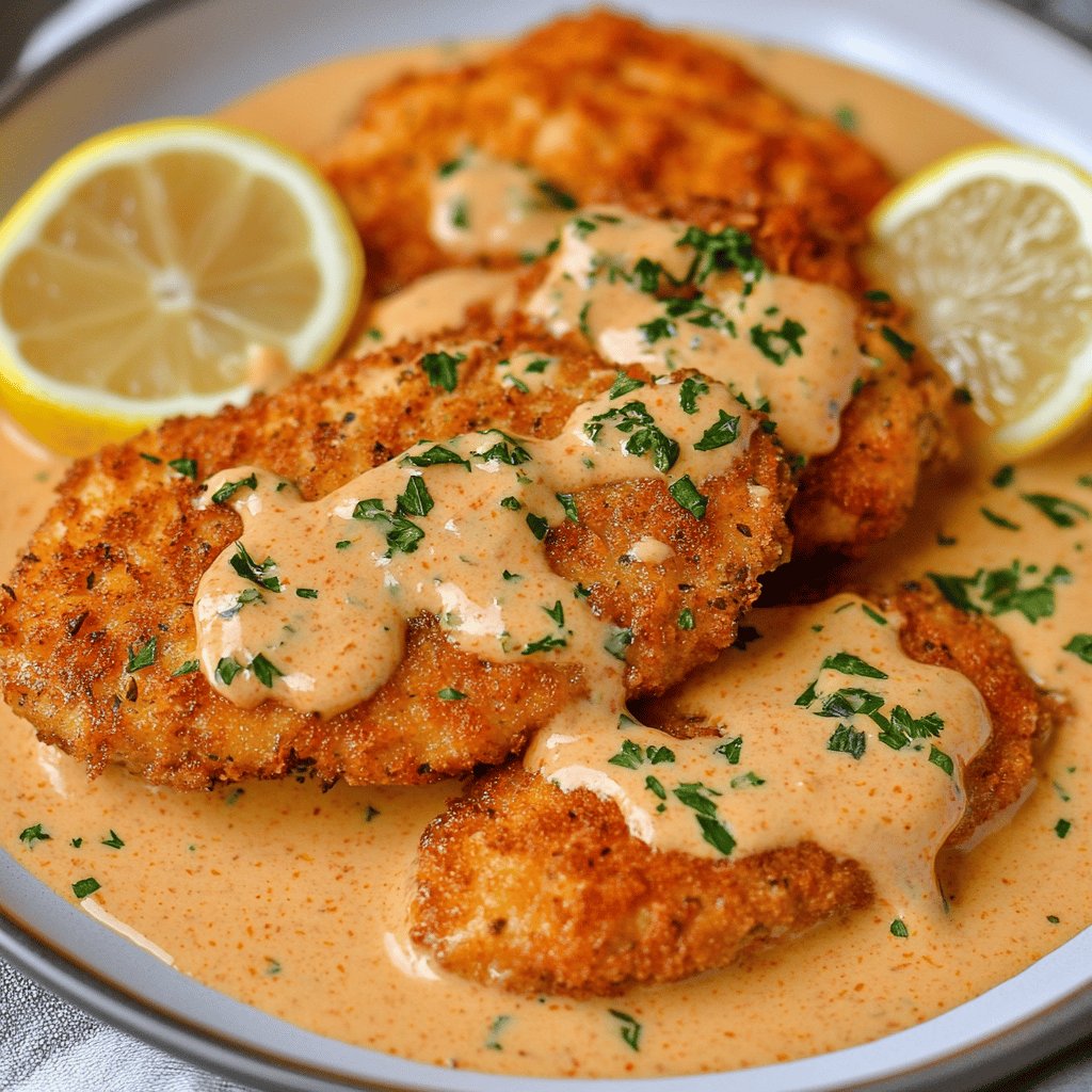 Schnitzel in Paprika-Rahmsauce