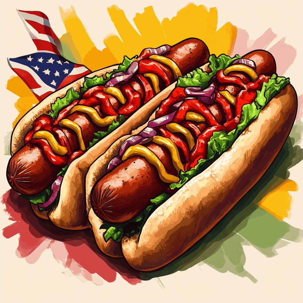 Klassische Amerikanische Hot Dogs