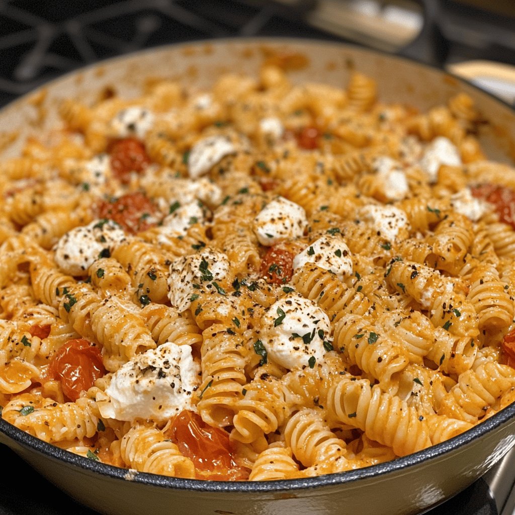 Cremige Ofen Tomate-Mozzarella Pasta