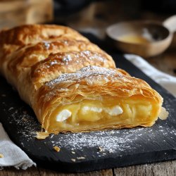 Topfenstrudel mit Blätterteig