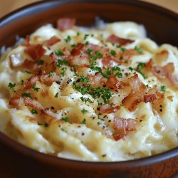 Herzhafte Käsespätzle mit Speck