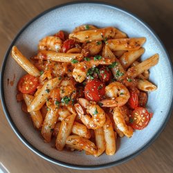 Knoblauch-Tomaten-Shrimps-Pasta