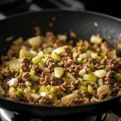 Deftige Hackfleisch-Lauch-Pfanne