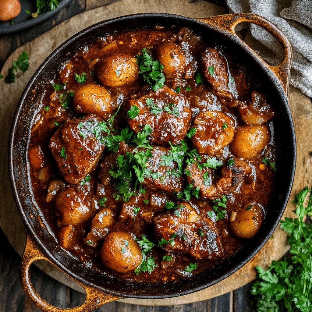 Geschmorte Schweinebäckchen Lothringer Art