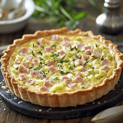 Quiche mit Lauch und Schinken