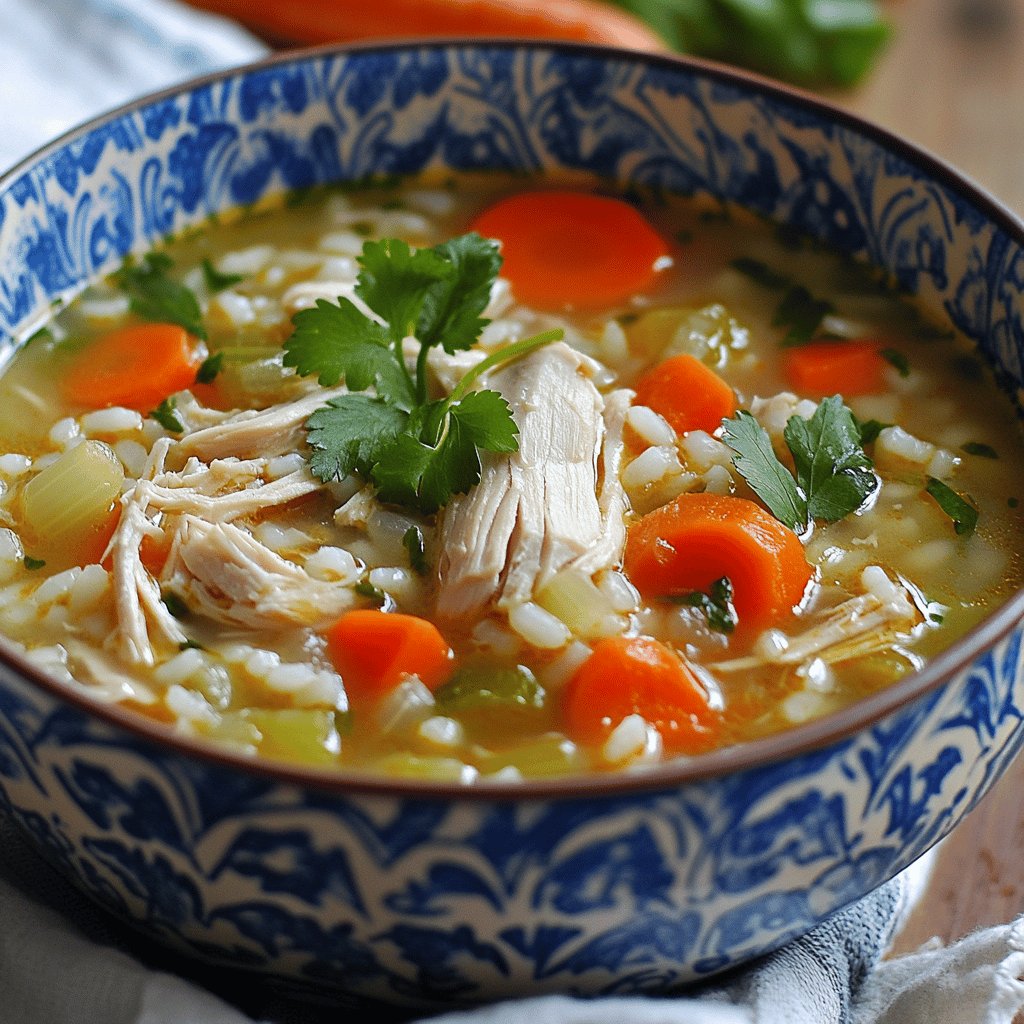 Hühnersuppe mit Gemüse und Reis