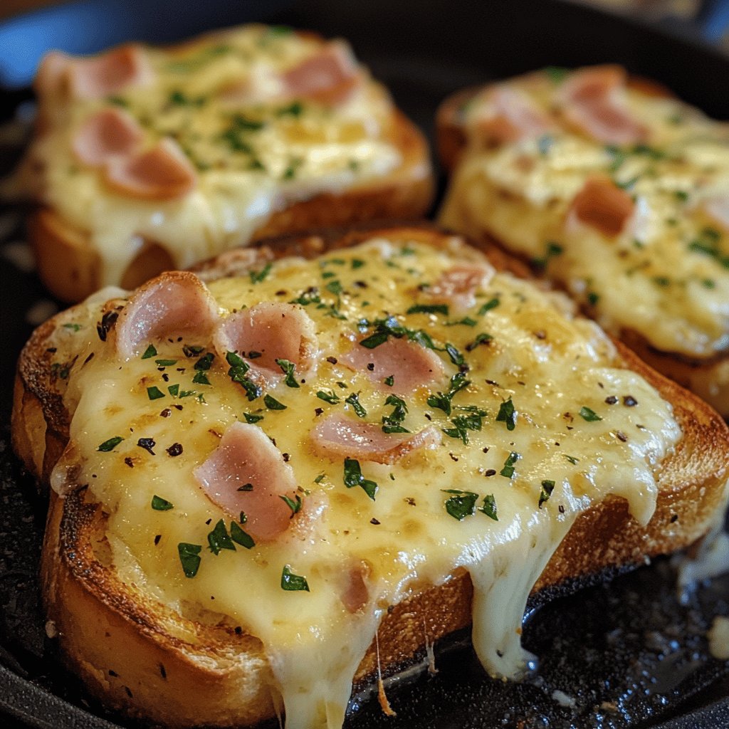 Pfannentoast mit Schinken und Käse