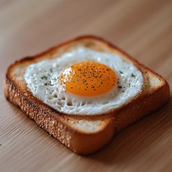 Gebackenes Ei auf Toast