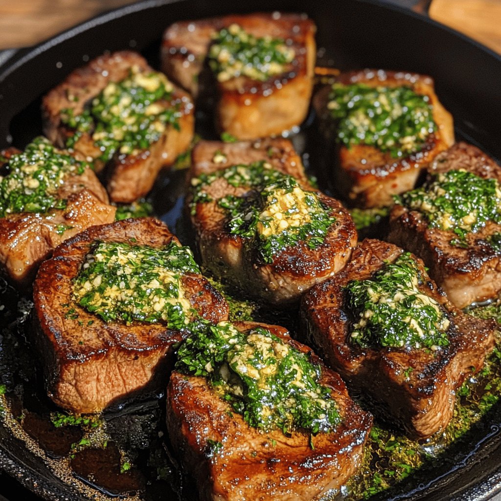 Steakpfanne mit Kräuterbutter