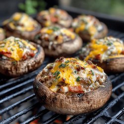 Gefüllte Champignons für den Grill