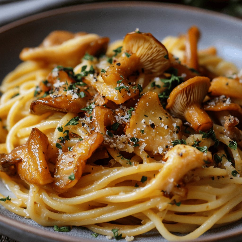 Spaghetti mit Pfifferlingen