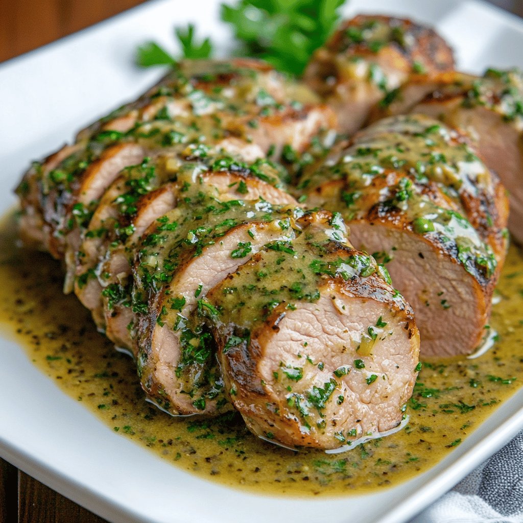 Schweinefilet mit Kräutersoße