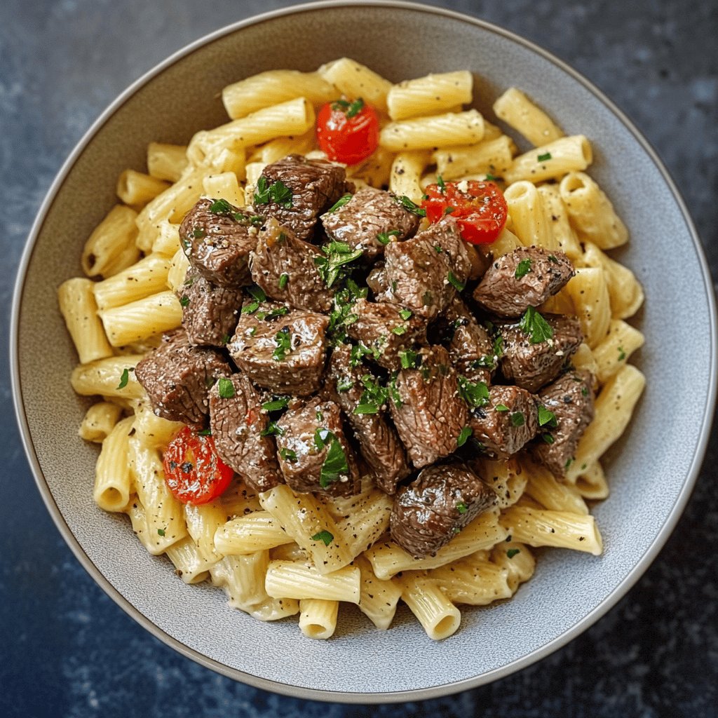 Pasta mit Rinderfiletspitzen