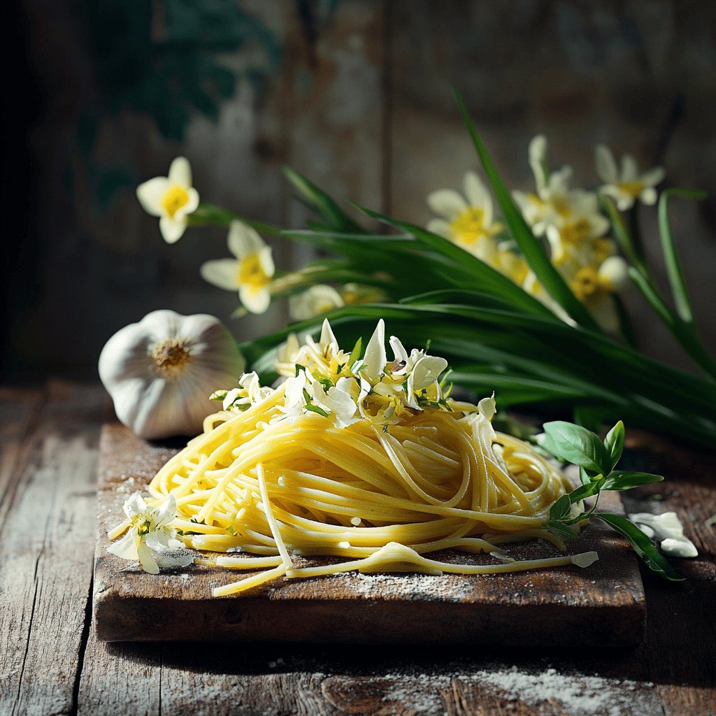 Spaghetti mit frischem Bärlauch