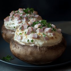 Gefüllte Champignons mit Schinken