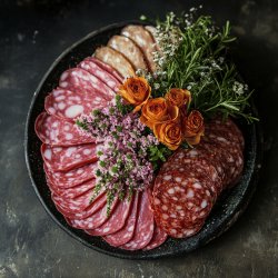 Blätterteig-Salami-Rosen