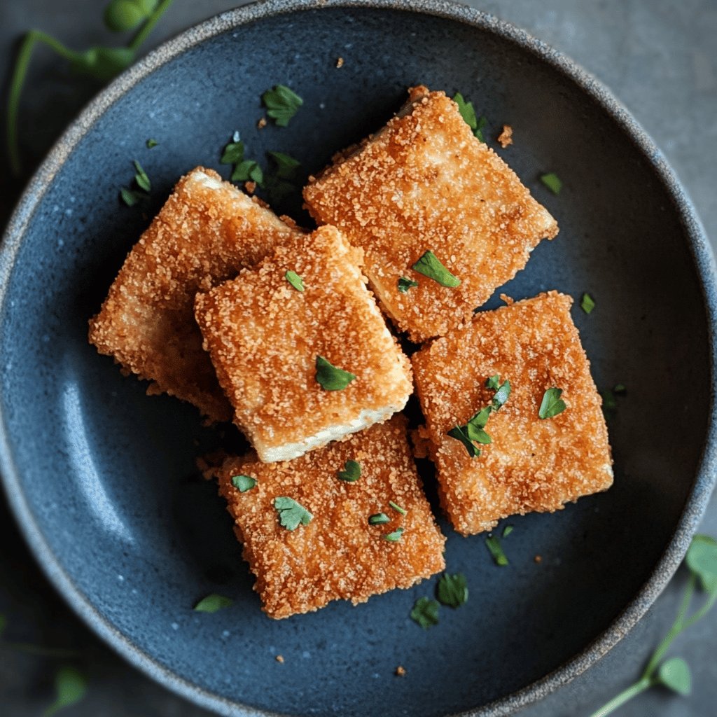 Knuspriger Tofu im Paniermantel