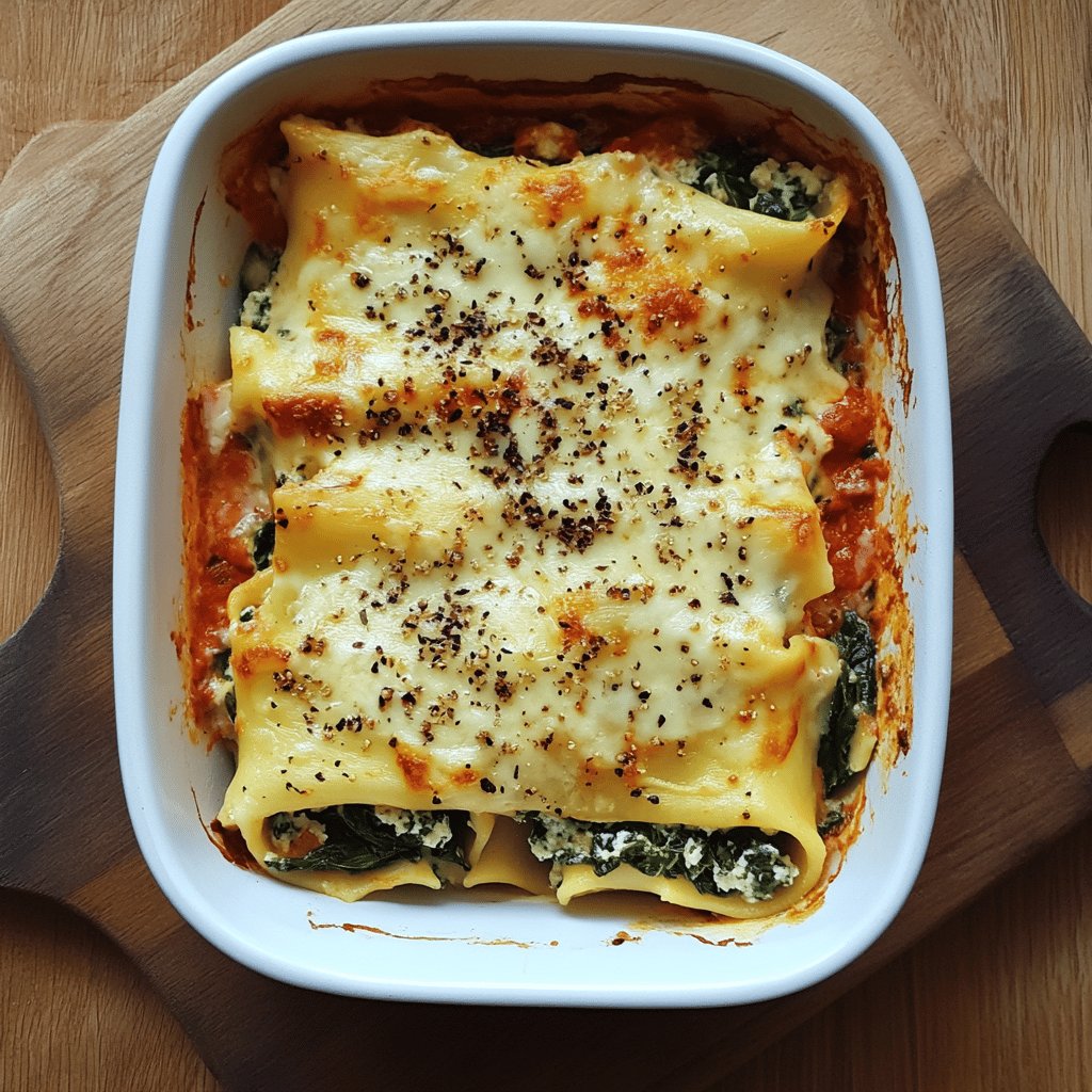 Cannelloni mit Spinat und Ricotta