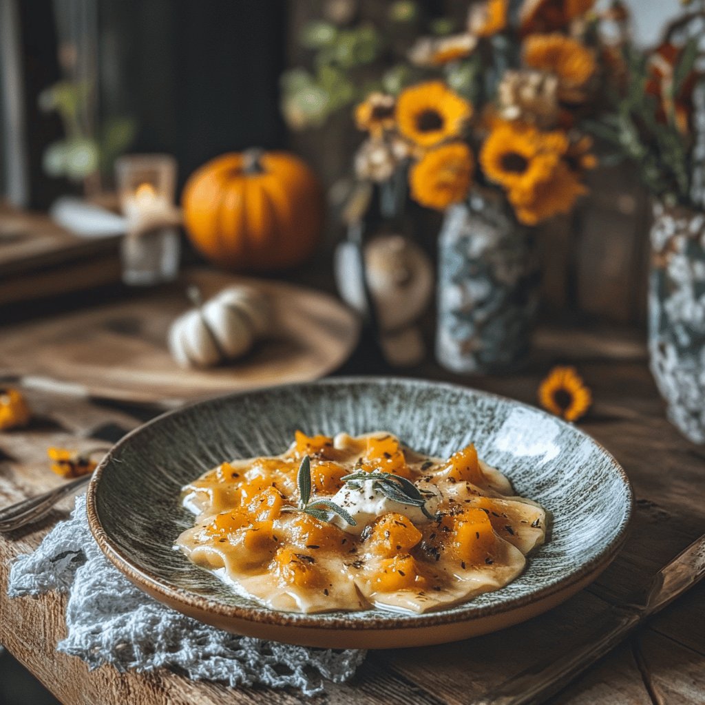 Kürbis-Ravioli mit Salbeibutter