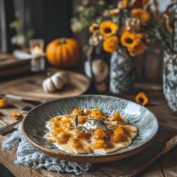 Kürbis-Ravioli mit Salbeibutter