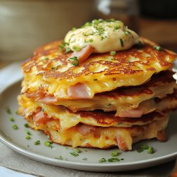 Herzhafte Pfannkuchen mit Schinken