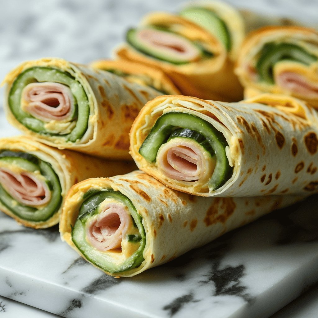 Leckere Schinken-Käse-Gurken Wraps