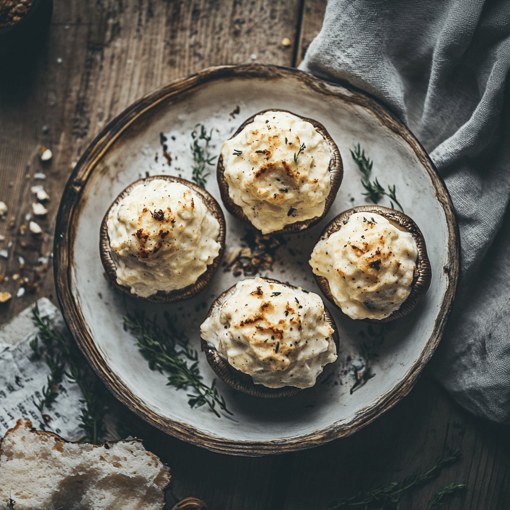 Gefüllte Champignons mit Frischkäse