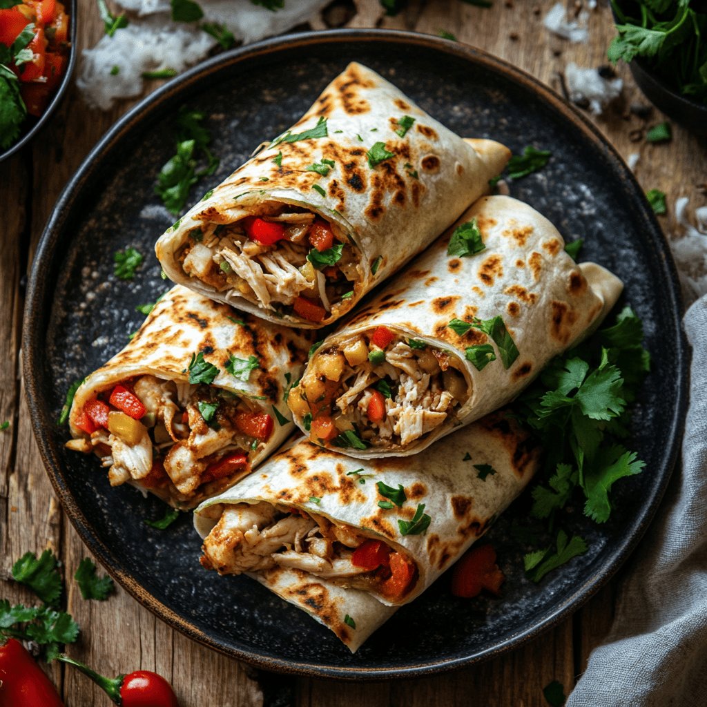 Hähnchen-Gemüse-Wraps