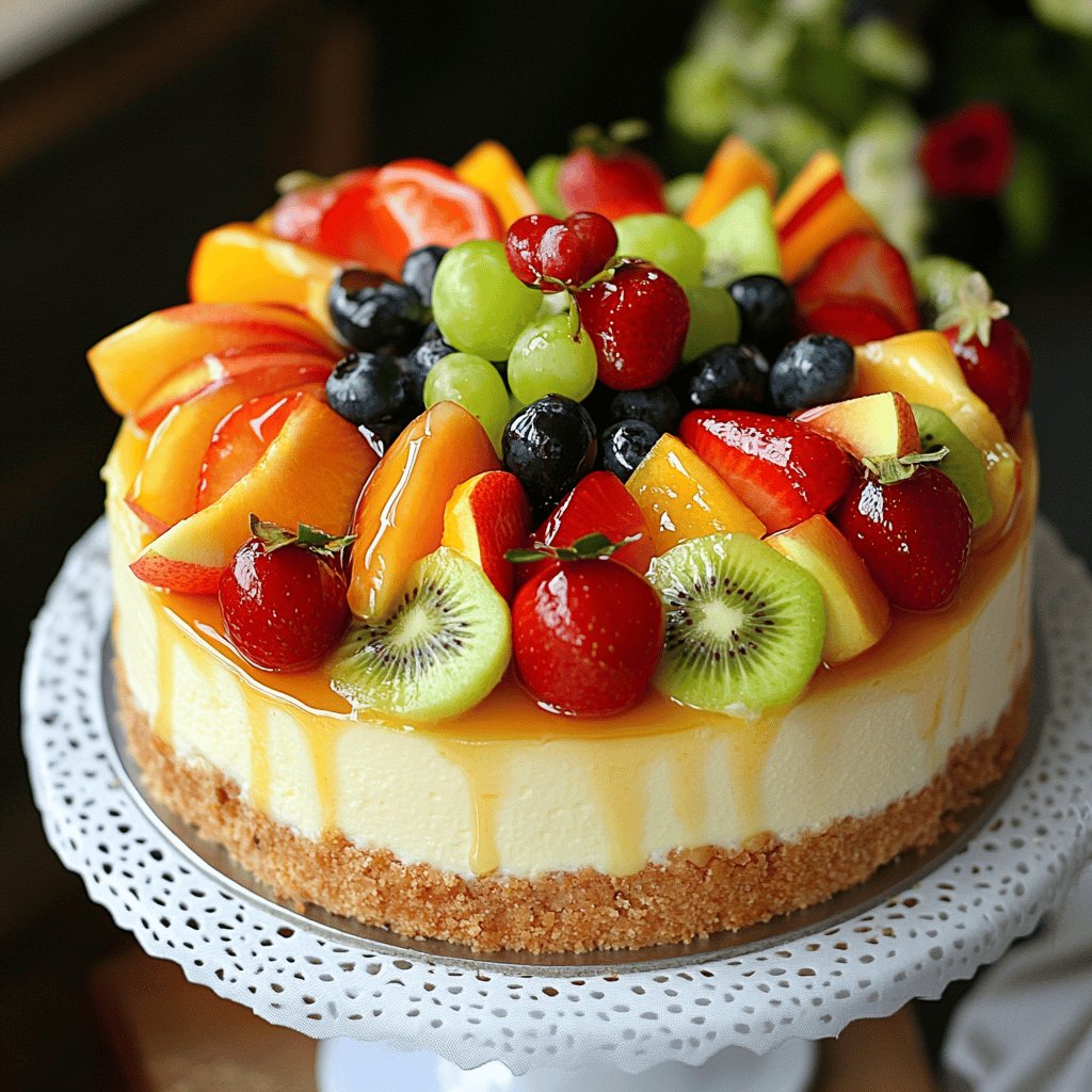 Käsekuchen mit Früchten