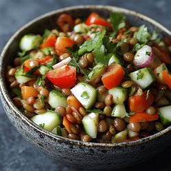 Frischer Linsensalat