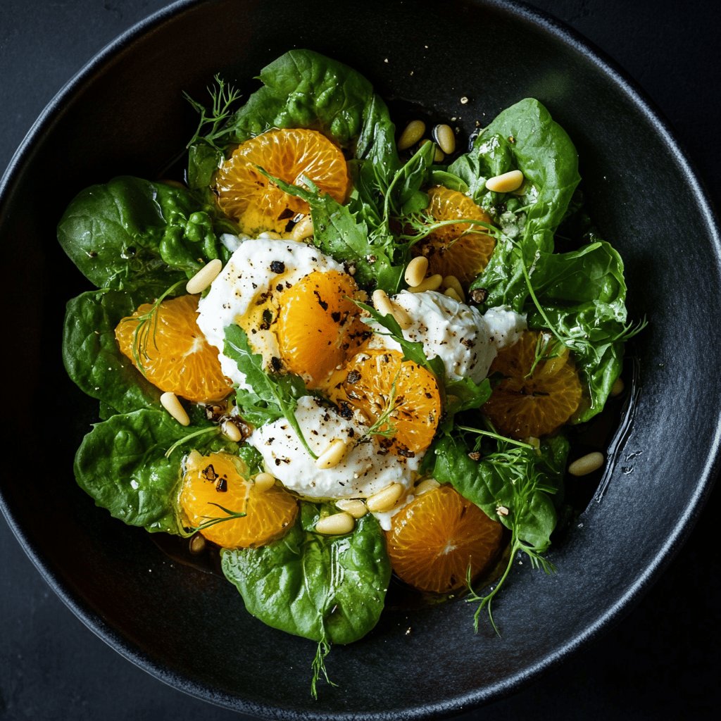 Frischer Feldsalat mit Burrata