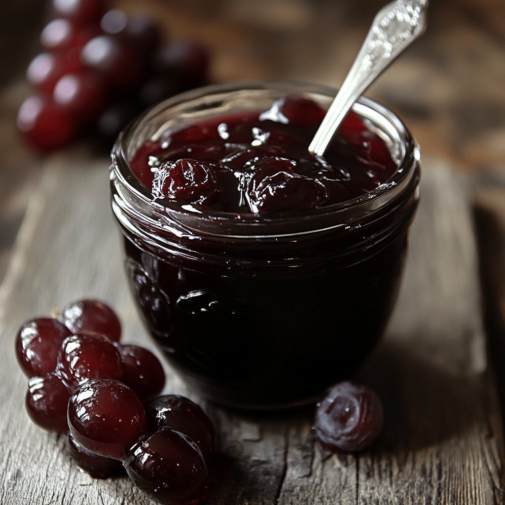 Rotwein-Rum-Traubengelee