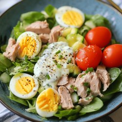 Frischer Thunfisch-Ei-Salat