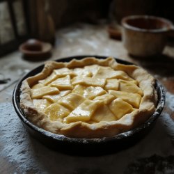 Gedeckter Apfelkuchen vom Blech